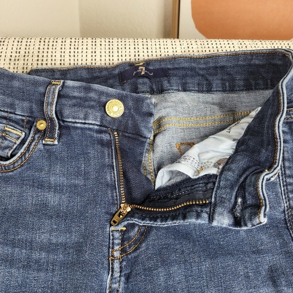 7 For All Mankind Denim - 7 For All Mankind Jeans Womens 25 Straight‎ Leg Stretch Denim Classic Pockets